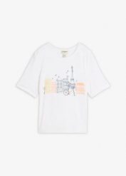 T-shirt z mieszanki wiskozy. Białe t-shirty damskie bonprix, bez wzorów, z wiskozy, bez kołnierzyka, bez ramiączek. Za 44.99 zł.
