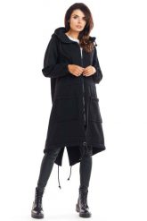 Czarna Ciepła Bluza Typu Parka. Czarne bluzy damskie Infinite You, l, bez wzorów, z bawełny, bez kaptura. Za 244.90 zł.