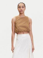 Marella Top Chiatta 2515161132 Brązowy Regular Fit. Brązowe topy damskie Marella, bez wzorów, z bawełny, bez kołnierzyka, bez ramiączek. Za 229.99 zł.