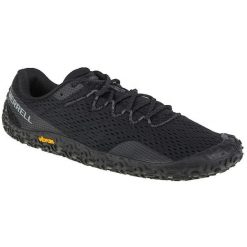 Buty sportowe Merrell Vapor 6 czarne męskie. Czarne buty sportowe męskie Merrell, bez wzorów, z syntetyku, bez zapięcia, do biegania. W wyprzedaży za 447.70 zł.