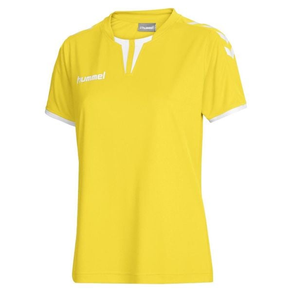 Koszulka sportowa z krótkim rękawem damska Hummel Core Womens SS Jersey. Żółte koszulki sportowe damskie Hummel, m, bez wzorów, z jersey, bez ramiączek, do piłki nożnej. Za 37.00 zł.