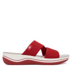 Klapki Jana. Czerwone klapki damskie Jana, bez wzorów, bez obcasa, bez zapięcia. Za 199.99 zł.