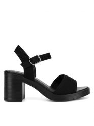 Lasocki Sandały RST-KSENIA-02 Czarny. Czarne sandały damskie Lasocki, bez wzorów, ze skóry, bez obcasa, na słupku, bez zapięcia. Za 169.99 zł.