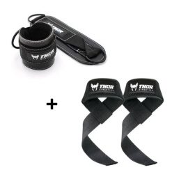Thor Athletics Lifting Straps + Paski na kostki Zestaw – Trening siłowy – Czarny. Białe paski damskie THOR ATHLETICS, bez wzorów. Za 119.95 zł.
