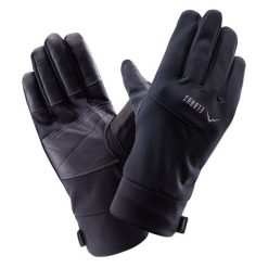 Rękawiczki damskie jesienno-zimowe Elbrus Tinio Polartec Wo's - czarne, Rozmiar L/XL. Czarne rękawiczki damskie ELBRUS, bez wzorów, z dzianiny. Za 94.99 zł.