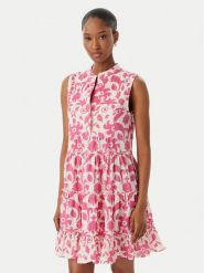 LOLA CASADEMUNT Sukienka letnia LS2616040 Różowy jasny Regular Fit. Czerwone sukienki damskie LOLA CASADEMUNT, na lato, m, bez wzorów, z bawełny, bez kołnierzyka, bez ramiączek. Za 417.99 zł.