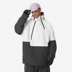 Kurtka narciarska i snowboardowa męska Quechua Anorak 500 oversize. Fioletowe kurtki sportowe męskie QUECHUA, na zimę, l, bez wzorów, z materiału, z kapturem, narciarskie. Za 399.99 zł.