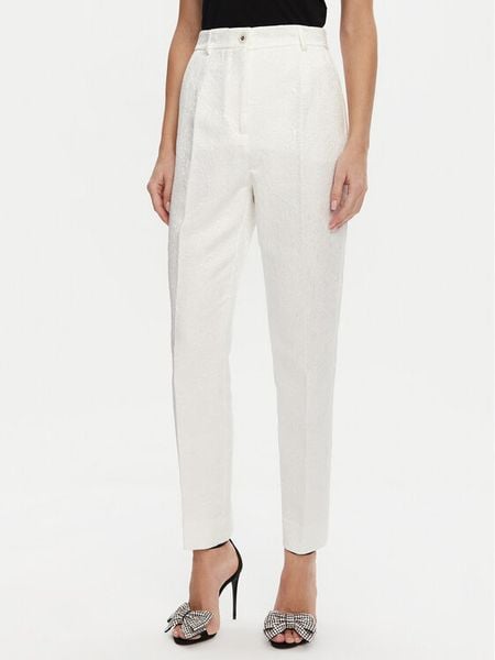 Dolce&Gabbana Spodnie materiałowe FTAM2T FJTBV Biały Regular Fit. Białe spodnie materiałowe damskie Dolce&Gabbana, bez wzorów, z bawełny. Za 3,869.00 zł.