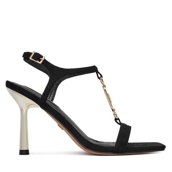 Sandały Nine West. Czarne sandały damskie Nine West, bez wzorów, bez obcasa, na szpilce, bez zapięcia. Za 229.99 zł.