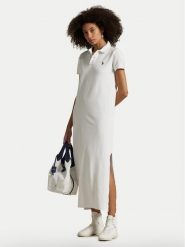 Polo Ralph Lauren Sukienka codzienna 211968291001 Biały Regular Fit. Białe sukienki damskie Polo Ralph Lauren, na co dzień, xs, bez wzorów, z bawełny, bez kołnierzyka, bez ramiączek, proste. Za 489.99 zł.
