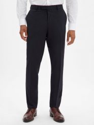 BOSS Męskie spodnie garniturowe z wełny dziewiczej Baukasten - Leon Mężczyźni Regular Fit wełna ze strzyży niebieski jednolity, 102. Niebieskie garnitury męskie Boss, m, bez wzorów, z wełny. Za 599.95 zł.