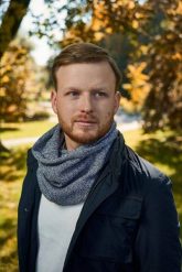 Męski zimowy komin Brødrene k3 j. szary 9921. Szare szaliki męskie bez wzorów, z dzianiny. Za 32.45 zł.