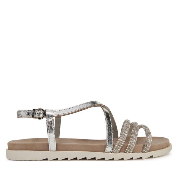 Sandały Tamaris. Szare sandały damskie Tamaris, bez wzorów, bez obcasa, na płaskiej podeszwie, bez zapięcia. Za 259.99 zł.