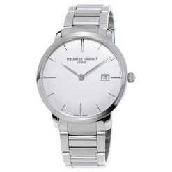 PROMOCJA ZEGAREK FREDERIQUE CONSTANT SLIM LINE FC-306S4S6B. Białe zegarki męskie FREDERIC CONSTANT, bez wzorów, ze stali. W wyprzedaży za 5,590.00 zł.