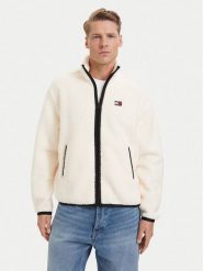 Tommy Jeans Polar Teddy DM0DM22345 Biały Relaxed Fit. Białe bluzy sportowe męskie Tommy Jeans, l, bez wzorów, z jeansu, bez kaptura. Za 529.99 zł.