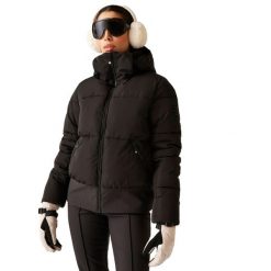 Wyściełana Kurtka Narciarska Damska Glitz. Czarne kurtki sportowe damskie Dare 2B, xl, bez wzorów, z materiału, bez ramiączek, z kapturem, narciarskie. Za 1,143.99 zł.