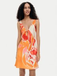 Desigual Sukienka letnia Delilah 26SWVW44 Pomarańczowy Regular Fit. Brązowe sukienki damskie Desigual, na lato, m, bez wzorów, z syntetyku, bez kołnierzyka, bez ramiączek. Za 489.99 zł.