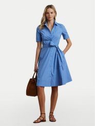 LAUREN RALPH LAUREN Sukienka koszulowa 200748950017 Niebieski Regular Fit. Niebieskie sukienki damskie Lauren Ralph Lauren, bez wzorów, z bawełny, bez kołnierzyka, bez ramiączek, koszulowe. Za 639.99 zł.