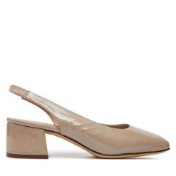 Sandały Caprice. Brązowe sandały damskie Caprice, bez wzorów, bez obcasa, na słupku, bez zapięcia. Za 329.99 zł.