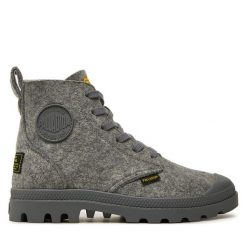 Trapery Palladium. Szare trapery damskie Palladium, bez zapięcia. Za 449.99 zł.