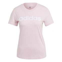 T-shirt damski z logo adidas Essentials. Białe t-shirty damskie Adidas, s, bez wzorów, z bawełny, klasyczne, bez kołnierzyka, bez ramiączek. Za 95.00 zł.