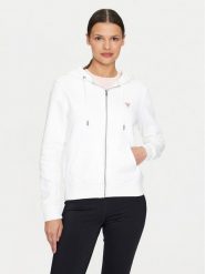Guess Jeans Bluza W4YQ03 KC811 Biały Regular Fit. Białe bluzy damskie Guess Jeans, xl, z aplikacjami, z bawełny, bez ramiączek, bez kaptura. Za 379.99 zł.