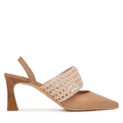 Czółenka Hispanitas. Brązowe czółenka damskie Hispanitas, bez wzorów, bez obcasa, bez zapięcia. Za 609.99 zł.