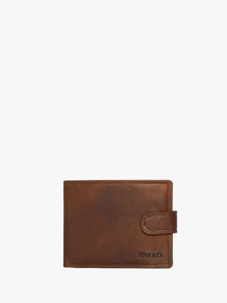 Brązowy portfel męski. Brązowe portfele męskie Ryłko, bez wzorów, ze skóry. Za 129.99 zł.