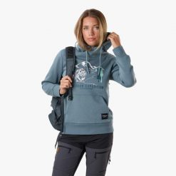 Bluza z kapturem Kobieta Swedemount Forest Hood wodoodporna. Zielone bluzy damskie SWEDEMOUNT, xl, bez wzorów, z bawełny, bez ramiączek, z kapturem. Za 199.99 zł.