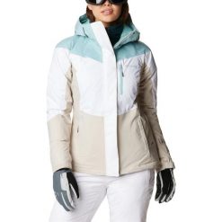 Kurtka narciarska damska Columbia Rosie Run Insulated. Białe kurtki sportowe damskie Columbia, na zimę, uniwersalny, bez wzorów, bez ramiączek, bez kaptura, narciarskie. Za 1,005.15 zł.