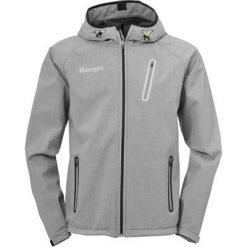 Kurtka Kempa Core 2.0 Softshell Caution. Szare kurtki sportowe męskie Kempa, bez wzorów, z materiału, bez kaptura, na fitness i siłownię. W wyprzedaży za 302.35 zł.
