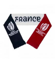 2023 puchar świata szalik żakardowy XV de France. Niebieskie szaliki męskie RUGBY WORLD CUP 2023, bez wzorów, z dzianiny. Za 167.00 zł.