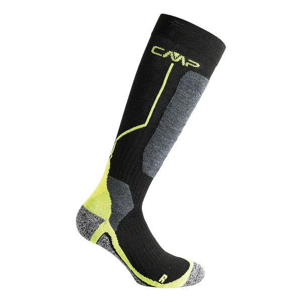 Skarpety narciarskie CMP SKI SOCK WOOL wełniane ocieplane antybakteryjne. Czarne skarpetki damskie Campagnolo, bez wzorów, z elastanu. Za 89.99 zł.