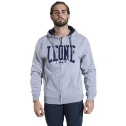 Męska zapinana na zamek bluza z kapturem Leone 1947 Apparel. Szare bluzy męskie LEONE 1947 APPAREL, l, bez wzorów, z tkaniny, sportowe, bez ramiączek, z kapturem. W wyprzedaży za 154.80 zł.