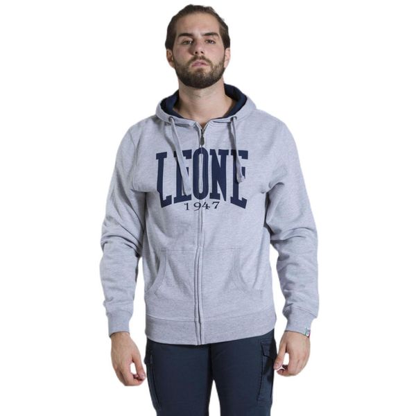 Męska zapinana na zamek bluza z kapturem Leone 1947 Apparel. Szare bluzy męskie LEONE 1947 APPAREL, l, bez wzorów, z tkaniny, z kapturem, na fitness i siłownię. W wyprzedaży za 154.80 zł.