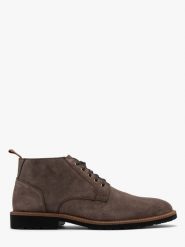 Szare, welurowe trzewiki męskie w stylu casual WASYL. Szare botki męskie Ryłko, bez wzorów, ze skóry, casualowe, bez obcasa, bez zapięcia. Za 479.99 zł.