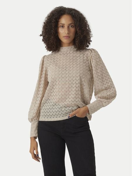 Vero Moda Bluzka Becca 10302894 Beżowy Regular Fit. Brązowe bluzki damskie Vero Moda, s, bez wzorów, z syntetyku, bez kołnierzyka, bez ramiączek. Za 59.99 zł.
