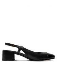 Tory Burch Sandały 160284 Czarny. Czarne sandały damskie Tory Burch, bez wzorów, ze skóry, bez obcasa, na słupku, bez zapięcia. Za 999.99 zł.