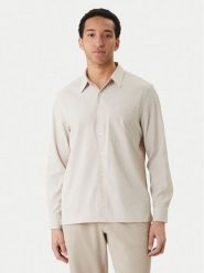 Calvin Klein Koszula LV04LF108G Beżowy Classic Fit. Brązowe koszule męskie Calvin Klein, l, bez wzorów, z syntetyku, bez kołnierzyka, bez ramiączek. Za 449.99 zł.