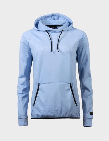 Bluza z kapturem damska Halti Dynamic. Niebieskie bluzy damskie Halti, bez wzorów, z elastanu, klasyczne, bez ramiączek, z kapturem. Za 449.99 zł.