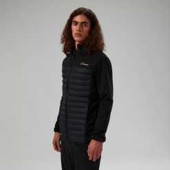 Kurtka hybrydowa męska Berghaus Vaskye Hooded Hybrid Jacket. Czarne kurtki męskie Berghaus, m, bez wzorów, z puchu, sportowe, bez kaptura. Za 651.20 zł.