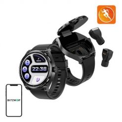 Smartwatch BlitzWolf BW-HW1 + słuchawki TWS (czarny). Czarne, cyfrowe słuchawki bezprzewodowe BlitzWolf, z aplikacjami, z materiału. Za 299.00 zł.