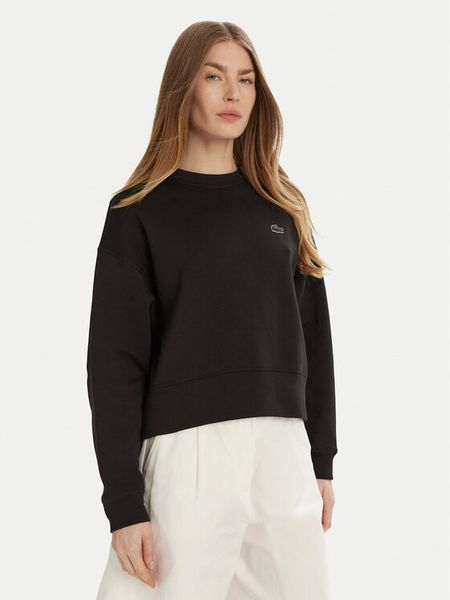Lacoste Bluza SF5614 Czarny Oversize. Czarne bluzy damskie Lacoste, bez wzorów, z bawełny, bez ramiączek, bez kaptura. Za 399.99 zł.