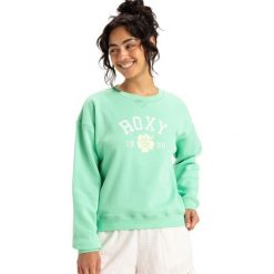 Bluza z okrągłym dekoltem dla Kobiety PERFECT PLACE BRUSHED Zielony. Zielone bluzy damskie Roxy, m, bez wzorów, z bawełny, casualowe, bez ramiączek, bez kaptura. Za 229.99 zł.