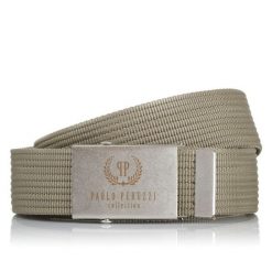 Pasek parciany PAOLO PERUZZI PW-06-95 khaki. Brązowe paski męskie Paolo Peruzzi, z materiału. Za 34.99 zł.