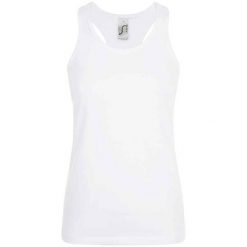 Tank Top Dla Pań I Panów Justin. Białe topy damskie SOL'S, l, bez wzorów, bez kołnierzyka, bez ramiączek. Za 32.99 zł.