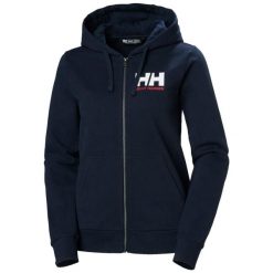 Damska rozpinana bluza z kapturem z logo Helly Hansen 2.0. Niebieskie bluzy damskie Helly Hansen, bez wzorów, z dżerseju, bez ramiączek, z kapturem. W wyprzedaży za 324.15 zł.