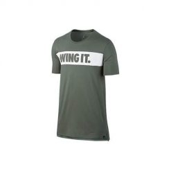 Koszulka sportowa męska Nike Air Jordan Wing It. Zielone koszulki sportowe męskie Nike, m, bez wzorów, z bawełny, bez ramiączek. Za 248.00 zł.