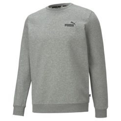 Męska bluza dresowa z małym logo i okrągłym dekoltem Essentials PUMA. Szare bluzy męskie Puma, l, bez wzorów, z dresówki, eleganckie, bez ramiączek, bez kaptura. Za 271.64 zł.