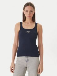 Guess Jeans Top W6GPZ2 KA0H1 Granatowy Slim Fit. Niebieskie topy damskie Guess Jeans, l, z aplikacjami, z bawełny, bez kołnierzyka, bez ramiączek. Za 109.99 zł.